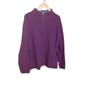 Polo Ralph Lauren Mens Maroon Quarter Zip Long Sleeve Fleece Pullover Size 3X